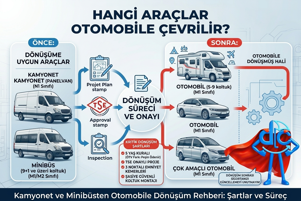Hangi Marka ve Model Araçlar Kamyonetten Otomobile Çevrilebilir? (2026 Güncel Rehber)